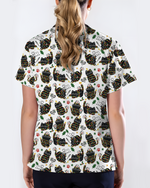 Merry Catmas Christmas Lights Black Cat Scrub Top