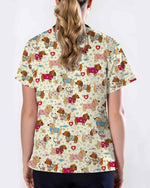 Cute Dachshund Veterinary Scrub Top
