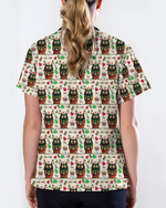 Cute Christmas Black Cat Nursing Scrub Top