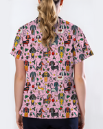 Dachshund Christmas Holiday Nursing Scrub Top