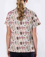 Pink Christian Goose Faith Valentine Medical Scrub Top