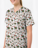 Funny Christmas Goose Holiday Nurse Scrub Top