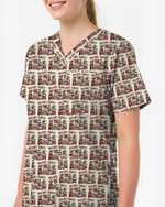 Funny Silent Night Medical Christmas Scrub Top