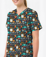 Born To Yap Forced To Chart Funny Nurse Scrub Top