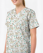 Funny Snowman Pain Scale Christmas Nursing Scrub Top