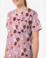 Cute Halloween Ghost Nurse Medical Scrub Top