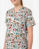 Retro Veterinary Medicine Anatomy Scrub Top