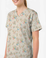 Pastel Floral Medical Stethoscope Scrub Top