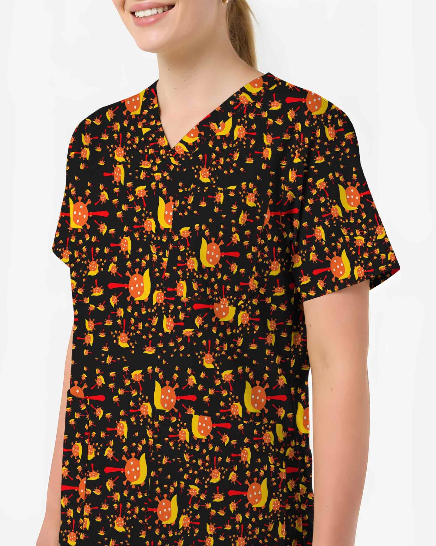 Awareness Over Ignorance Cartoon Virus Scrub Top