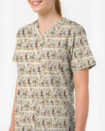 Adorable Goose Holiday Medical Scrub Top