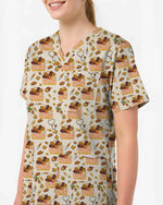 Thanksgiving Be Kind Turkey Medical Scrub Top