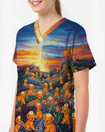 Australian Landscape Koala Nurse Medical Scrub Top