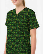 Green St. Patrick's Day Dachshund Scrub Top