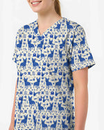 Blue Heeler Dot Art Scrub Top