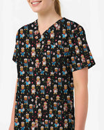 Gingerbread Nurse Scrub Top