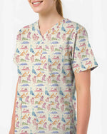 Cute Colorful Cats Medical Scrub Top