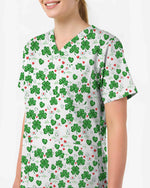 Lucky Clover St. Patrick's Day Scrub Top