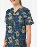 Aboriginal Indigenous Art Nurse Koala Medical Scrub Top