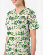 Lucky Goose Nurse Shamrock Scrub Top