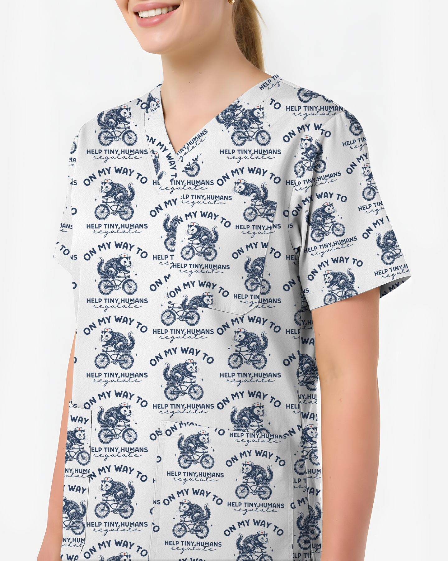 Funny Opossum Pediatric Nurse Scrub Top