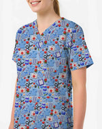 Medical Essentials Valentine Heart Scrub Top