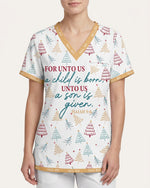 Personalized Name For Unto Us A Child Is Born Unto Us A Son Is Given Christmas Gift For Nurse Top