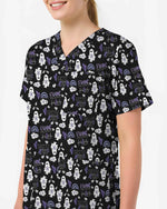 Faith Over Fear Purple Ribbon Cancer Awareness Scrub Top