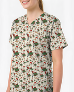 Funny Christmas Goose Holiday Nurse Scrub Top