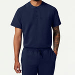 Men’s Classic Fit Henley Scrub Top with 1 Chest Pocket