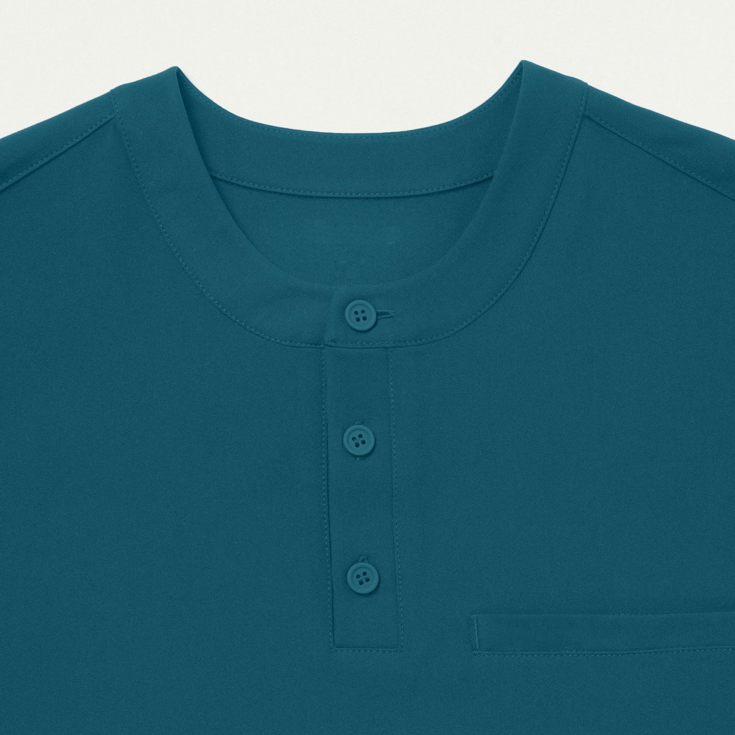 Men’s Classic Fit Henley Scrub Top with 1 Chest Pocket