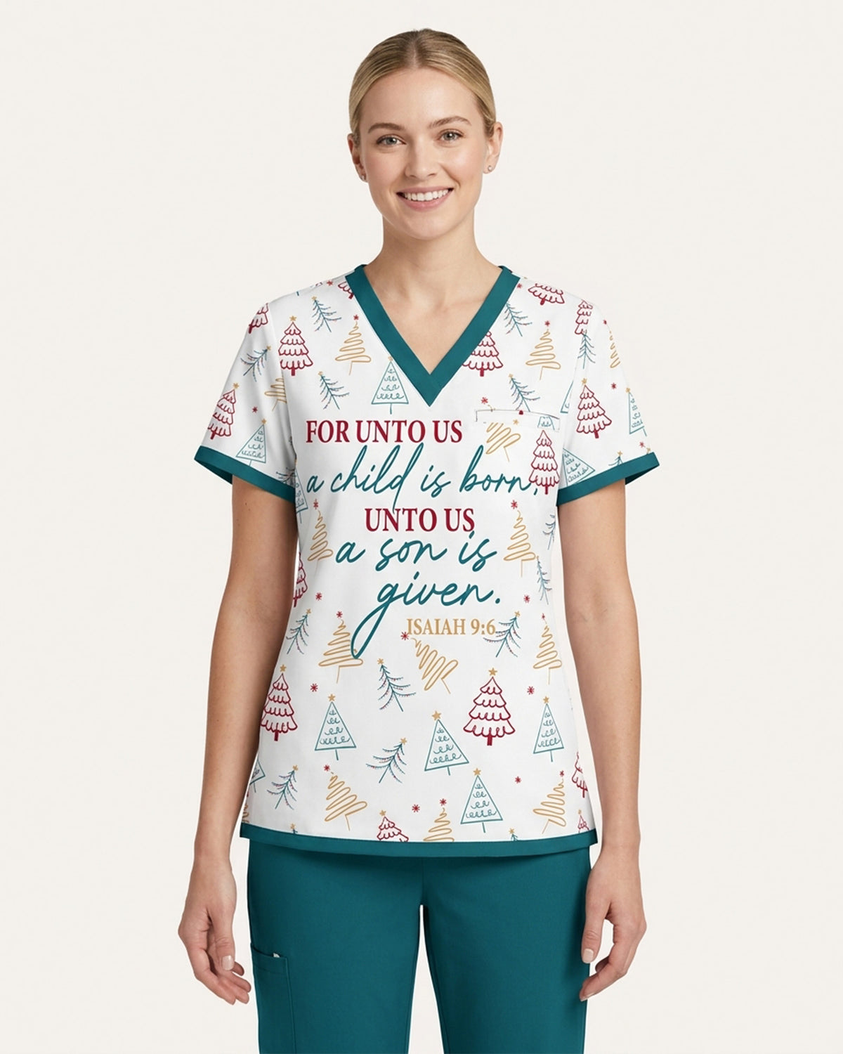 Personalized Name For Unto Us A Child Is Born Unto Us A Son Is Given Christmas Gift For Nurse Top