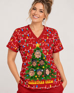 Personalized Photo Night Shift Crew Christmas Tree Funny Gift For Nurse Coworker Top