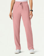 Women’s High-Waisted Classic Scrub Pants with Straight Leg and Utility Pockets