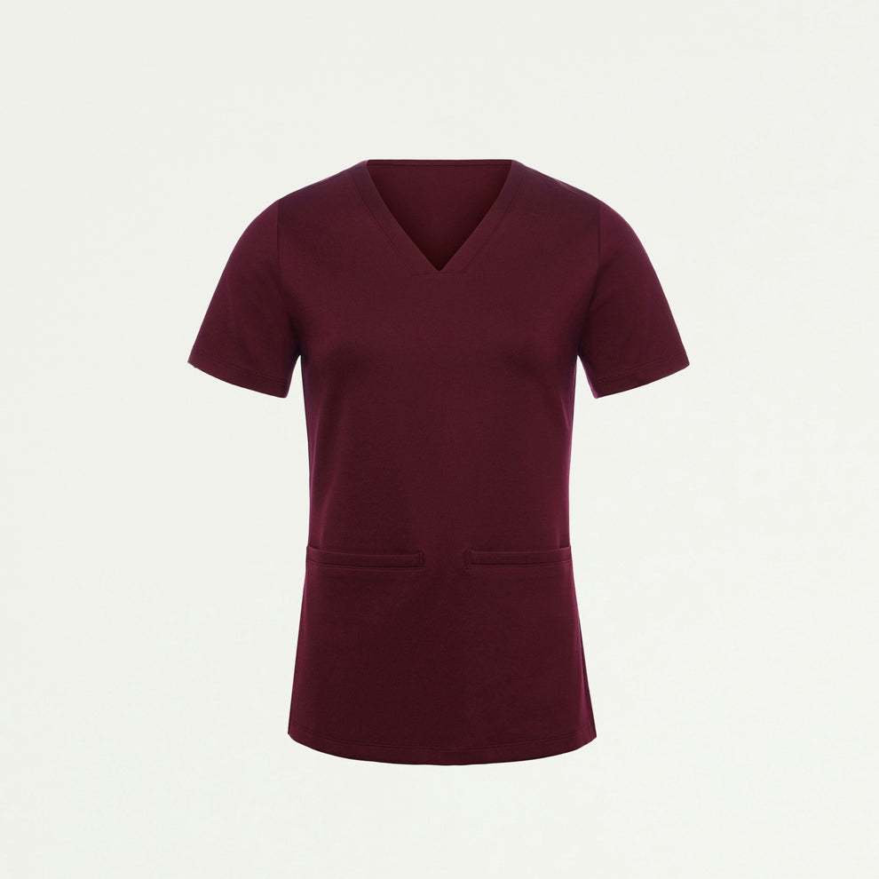 Women’s Slim Fit Soft Stretch V-Neck Scrub Top with 2 Pockets and Side Vents