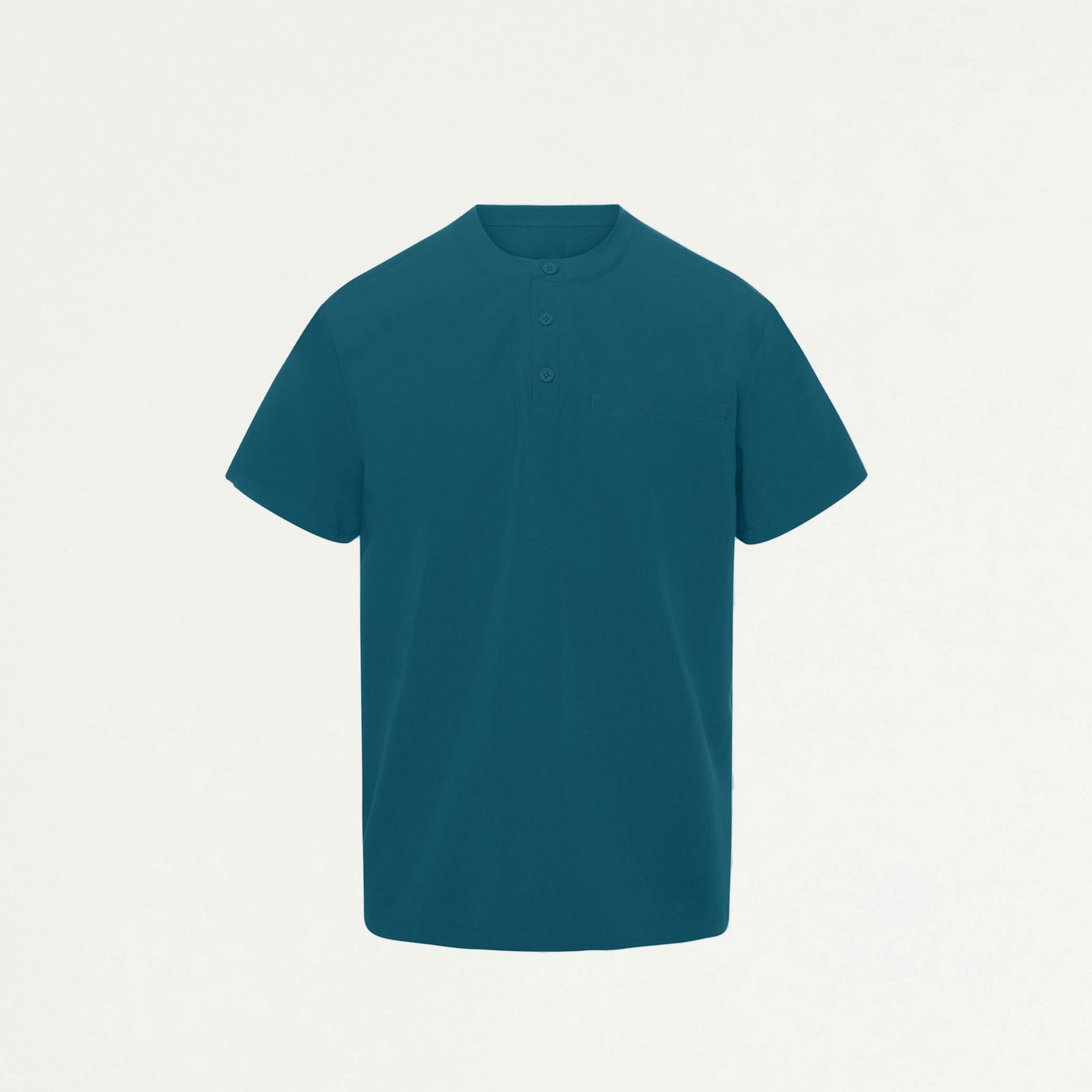 Men’s Classic Fit Henley Scrub Top with 1 Chest Pocket