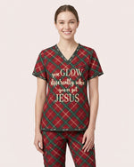Personalized Name And Specialty You Glow Differently When You've Got Jesus Plaid Pattern Christmas Gift For Nurse Set