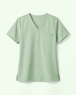Women's One-Pocket V-neck Scrub Top Mint