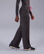 Pintuck High-Rise Straight-Leg Pant Pewter