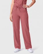 High Waisted Wide Leg Pant Berry Spice