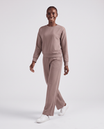 Long-Sleeve Crew-Neck Top Smokey Taupe
