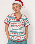 Personalized Name And Job Title Probably Just Gonna Jingle Some Of The Way I'm Fine Everything Is Fine Funny Christmas Gift For Nurse Top