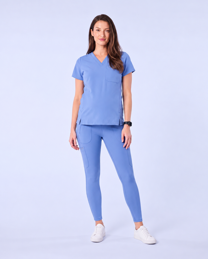 Maternity Scrub Legging Ceil Blue