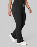 Curved High-Rise Flare Scrub Legging Black