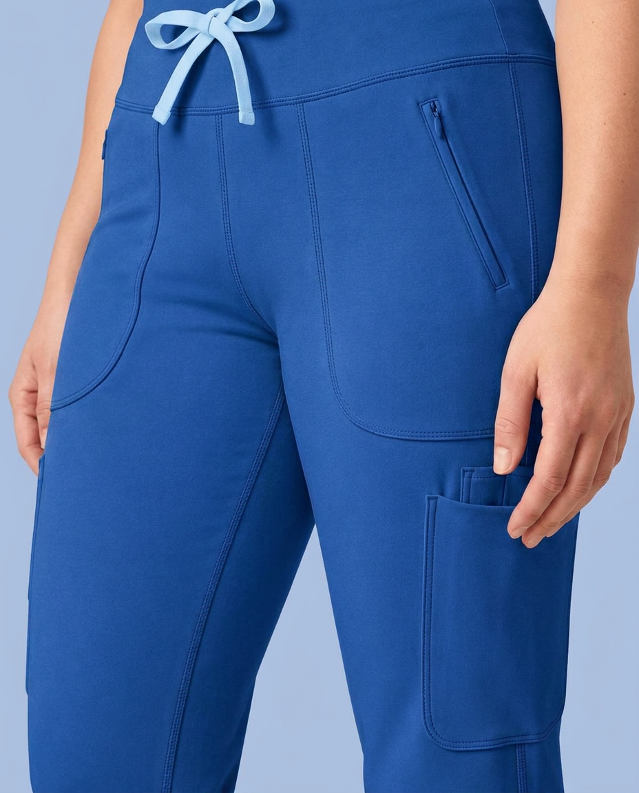 Curved High-Rise Scrub Legging Royal Blue