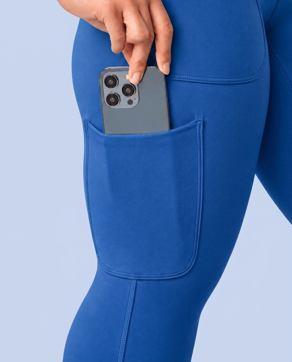 Curved High-Rise Scrub Legging Royal Blue