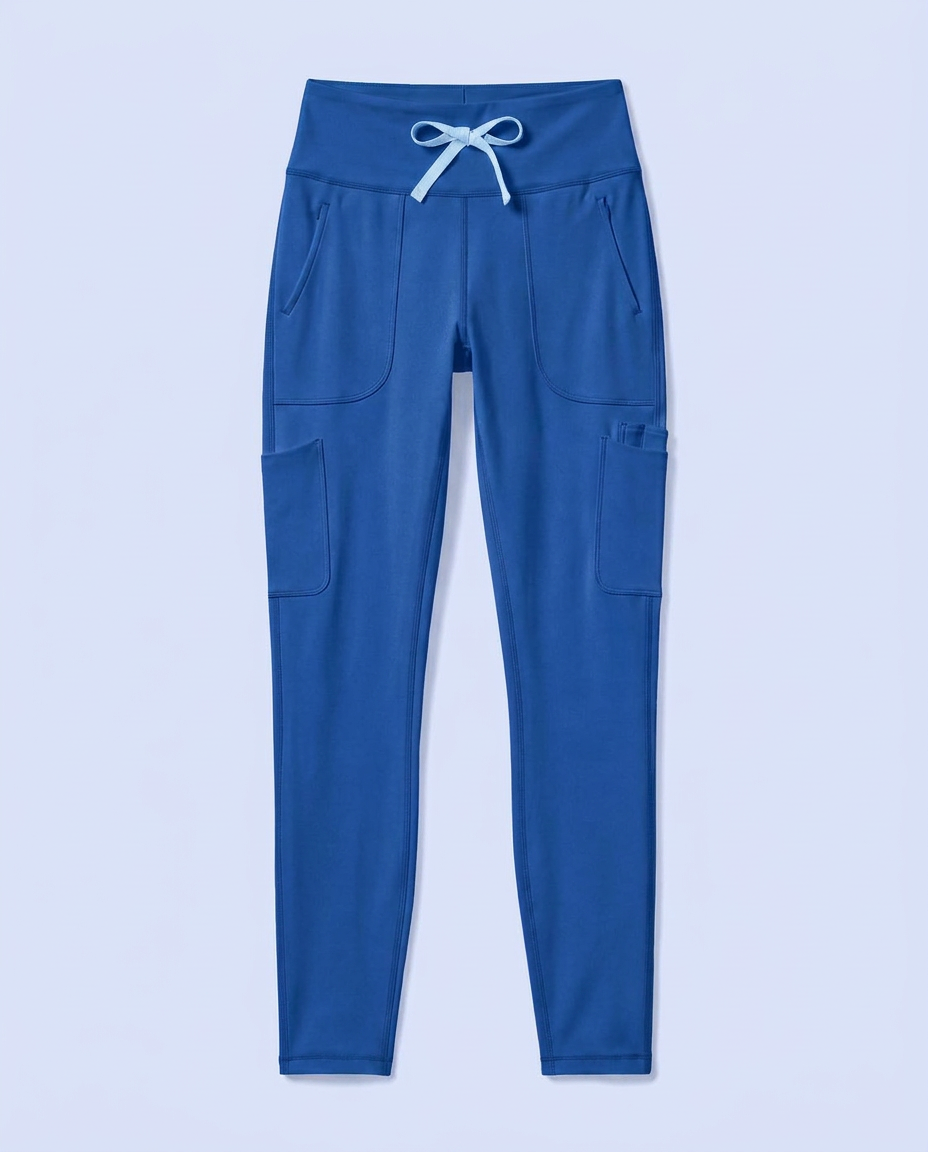 Curved High-Rise Scrub Legging Royal Blue