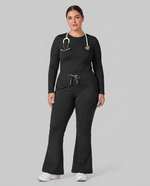 Curved High-Rise Flare Scrub Legging Black
