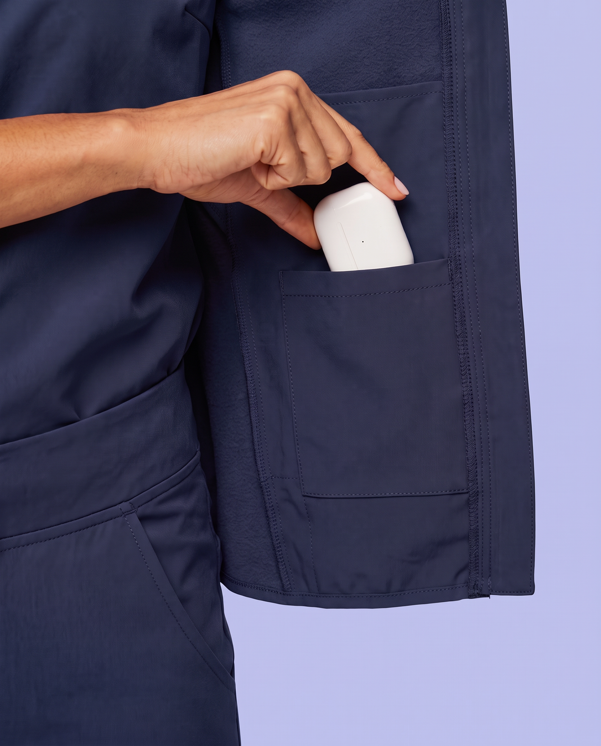 Fleece Scrub Jacket Navy