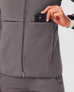 Fleece Scrub Jacket Heather Gray