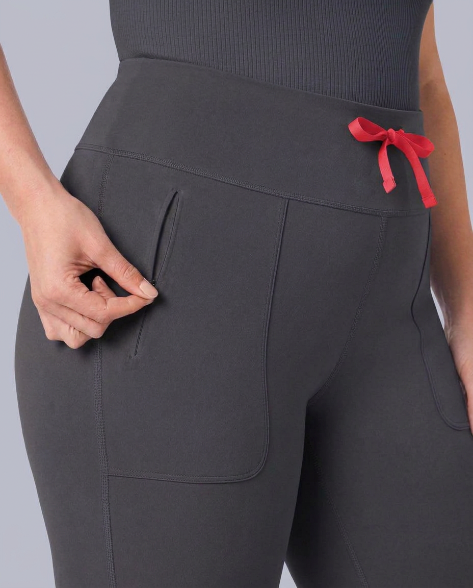 Curved High-Rise Flare Scrub Legging Pewter